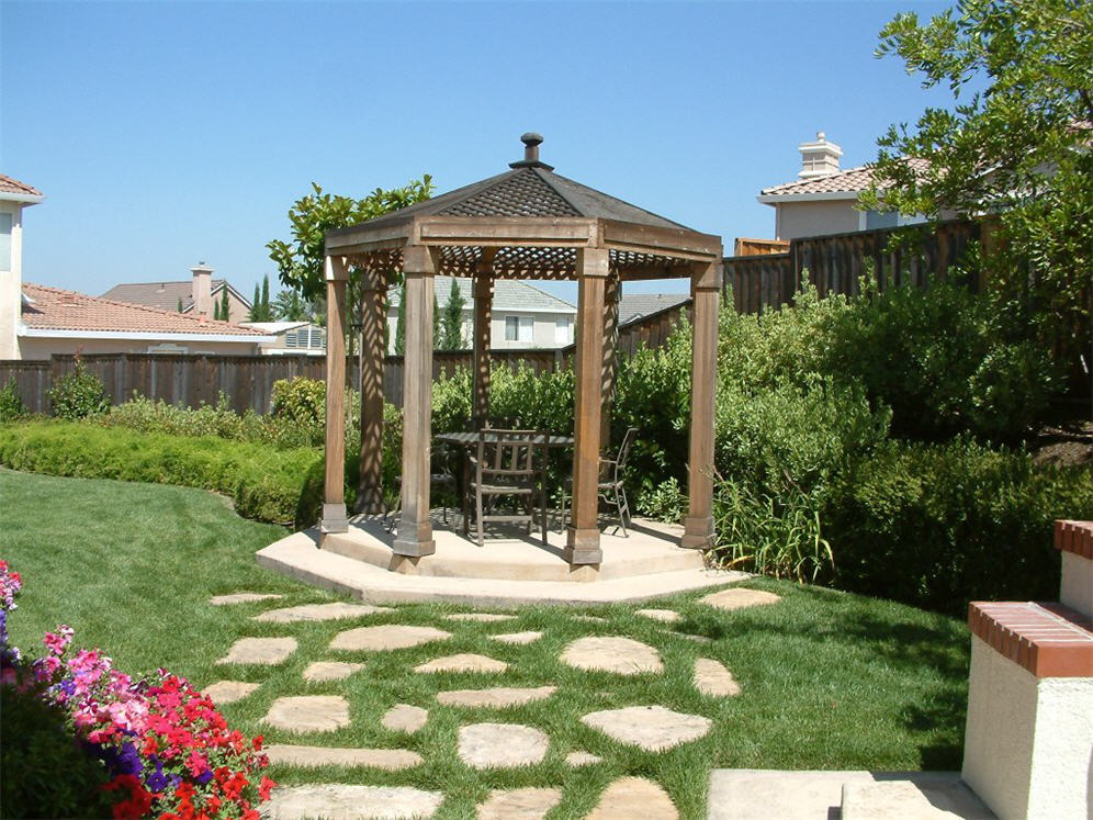 Stepping to the Gazebo