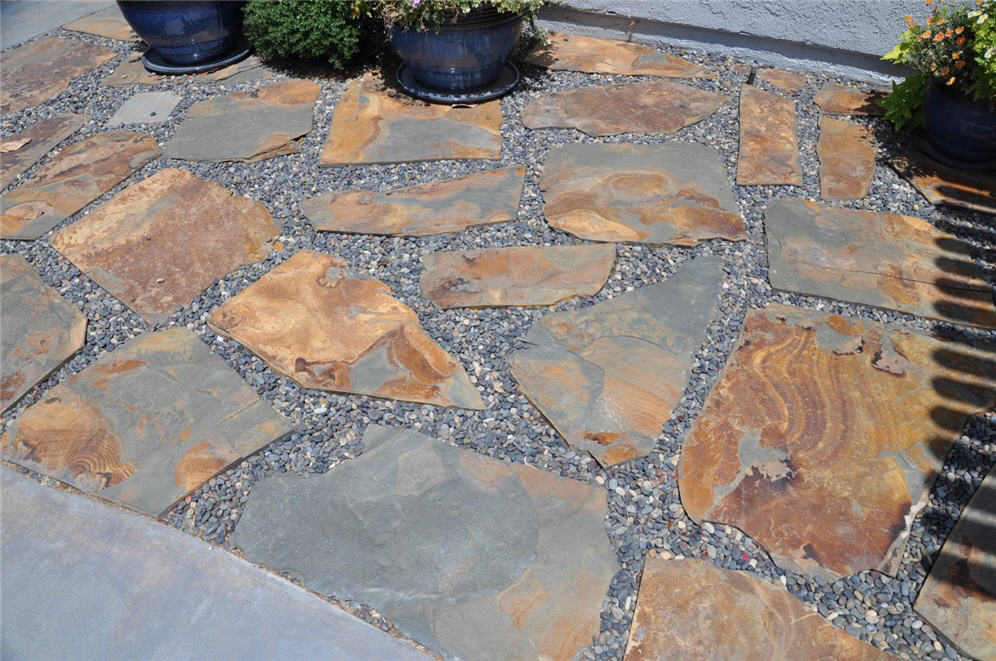 Flagstone and Dark Gravel