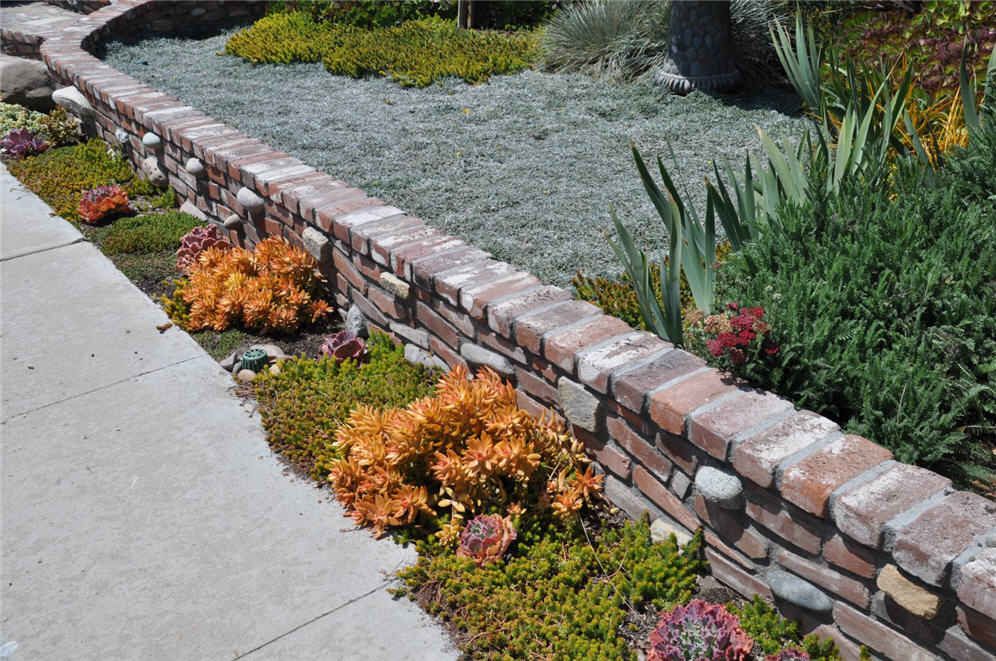 Brick Wall along Side Walk